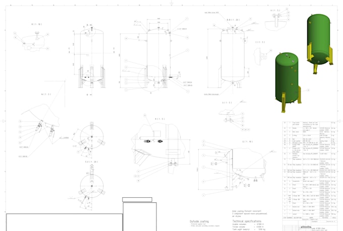 create professional industrial and product manufacturing drawings